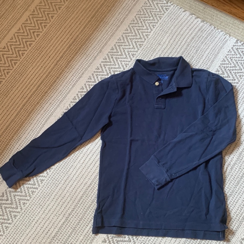 Boys Crewcuts polo navy long sleeve size 12